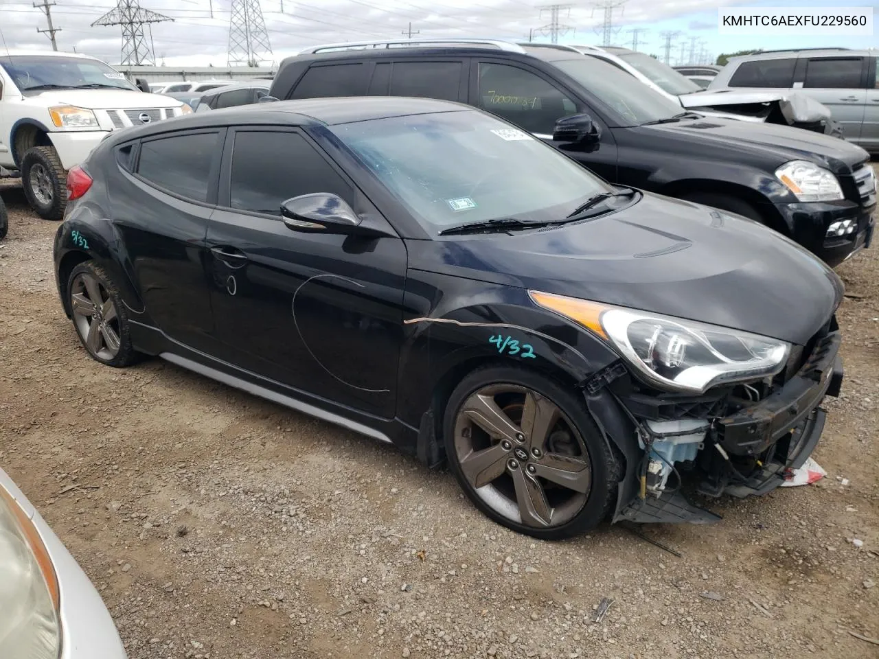 2015 Hyundai Veloster Turbo VIN: KMHTC6AEXFU229560 Lot: 69404784