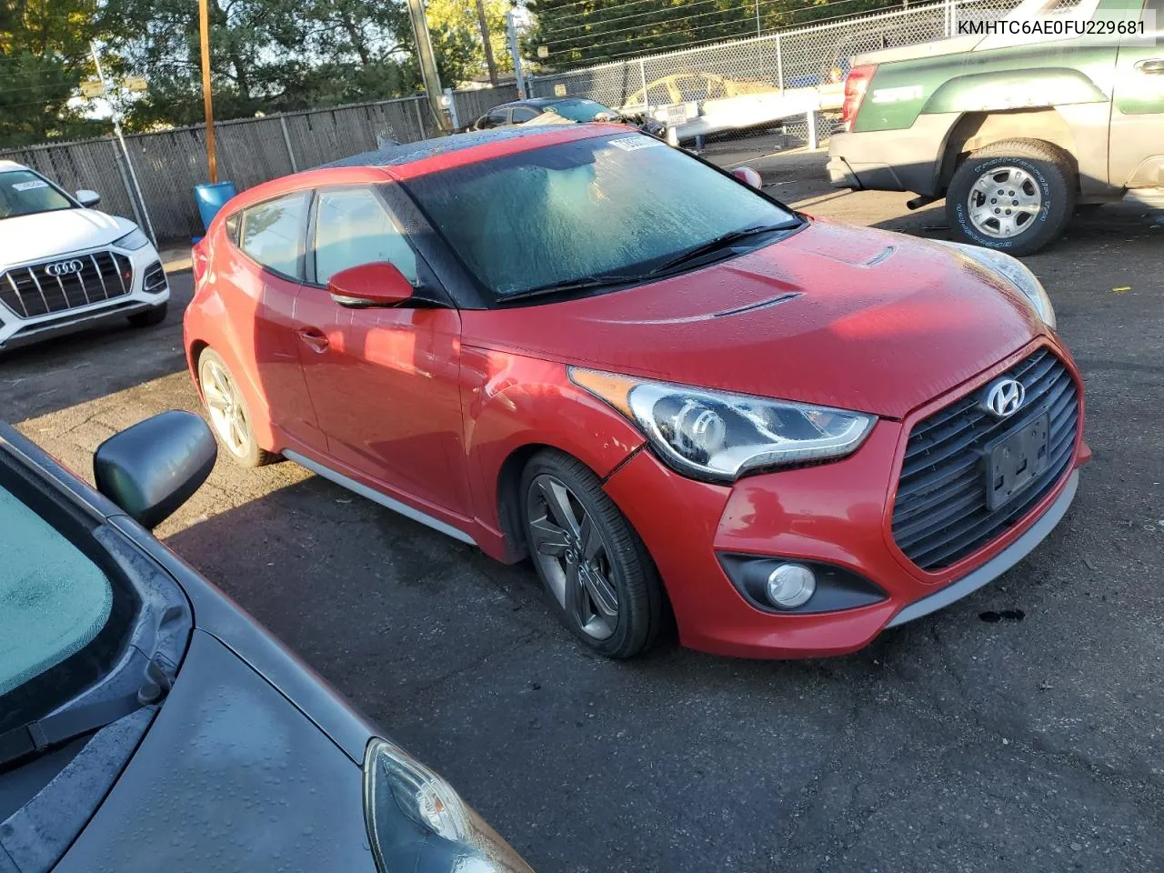 2015 Hyundai Veloster Turbo VIN: KMHTC6AE0FU229681 Lot: 72837774