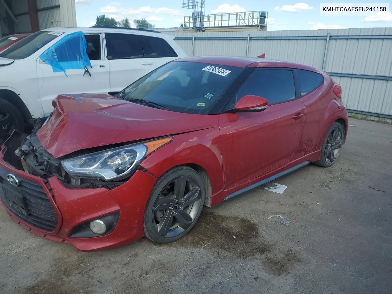 2015 Hyundai Veloster Turbo VIN: KMHTC6AE5FU244158 Lot: 72862424