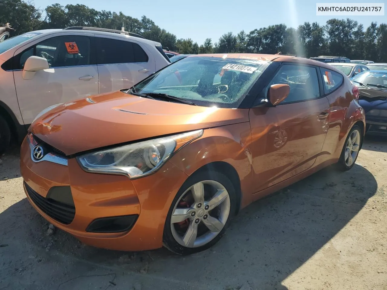 2015 Hyundai Veloster VIN: KMHTC6AD2FU241757 Lot: 74210074