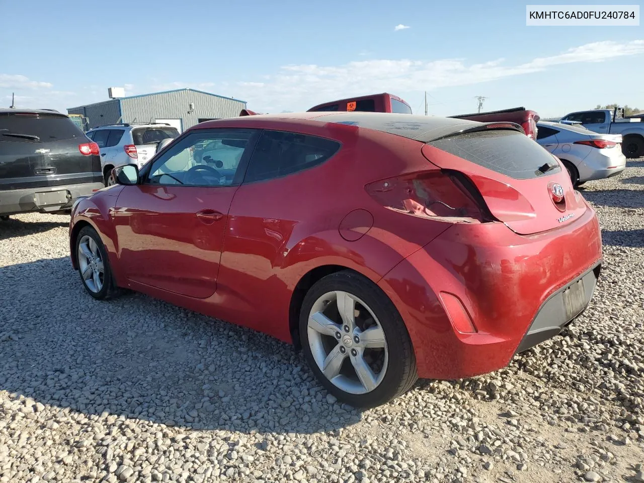 2015 Hyundai Veloster VIN: KMHTC6AD0FU240784 Lot: 75347744