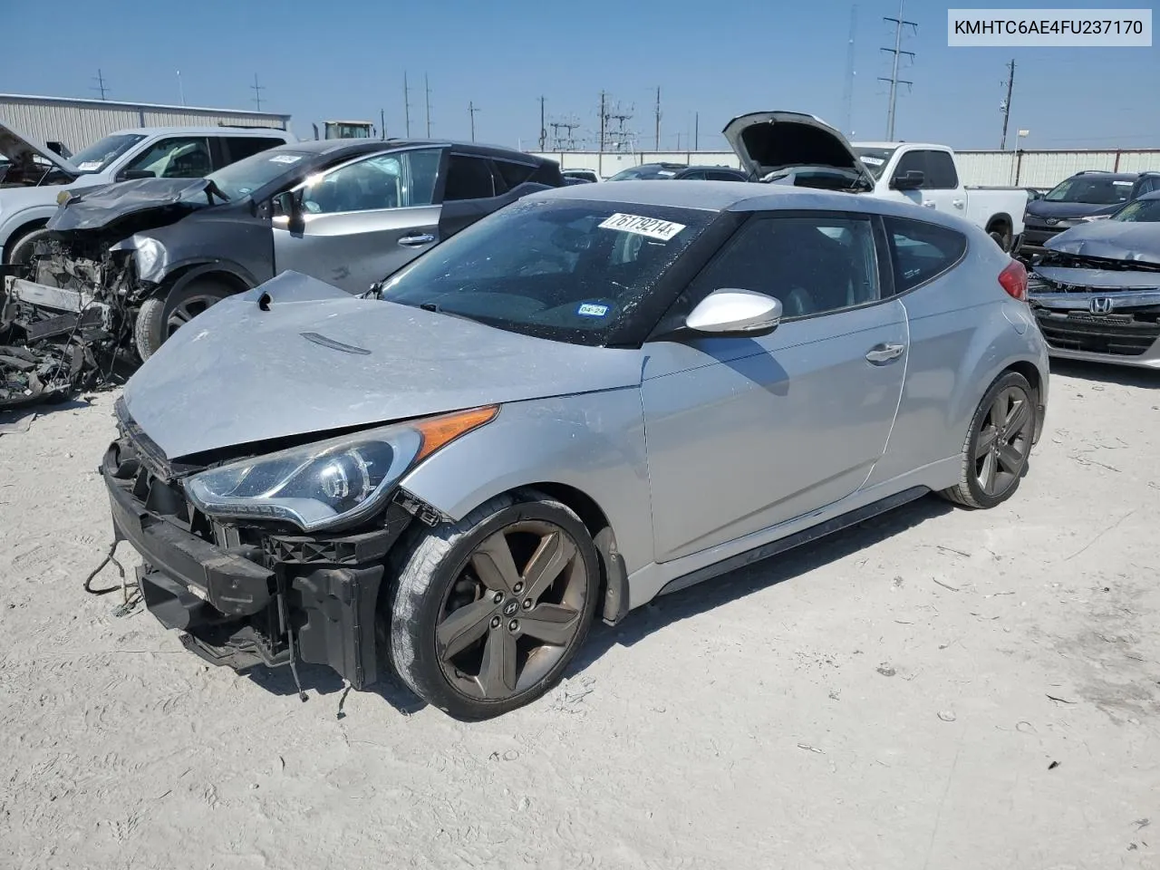 2015 Hyundai Veloster Turbo VIN: KMHTC6AE4FU237170 Lot: 76179214