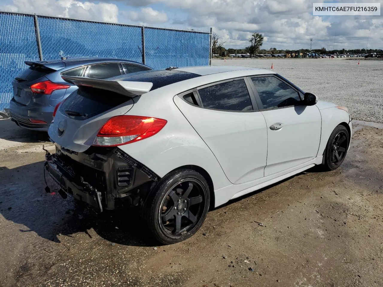 2015 Hyundai Veloster Turbo VIN: KMHTC6AE7FU216359 Lot: 80218904