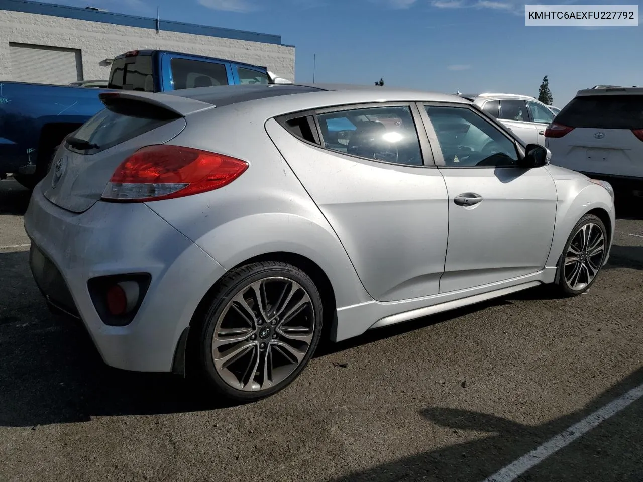 2015 Hyundai Veloster Turbo VIN: KMHTC6AEXFU227792 Lot: 80264904