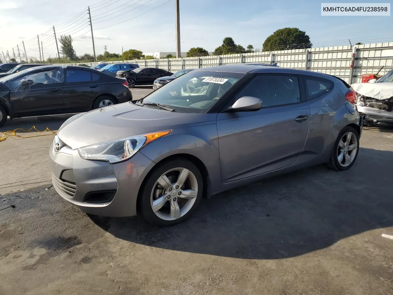 2015 Hyundai Veloster VIN: KMHTC6AD4FU238598 Lot: 81875334