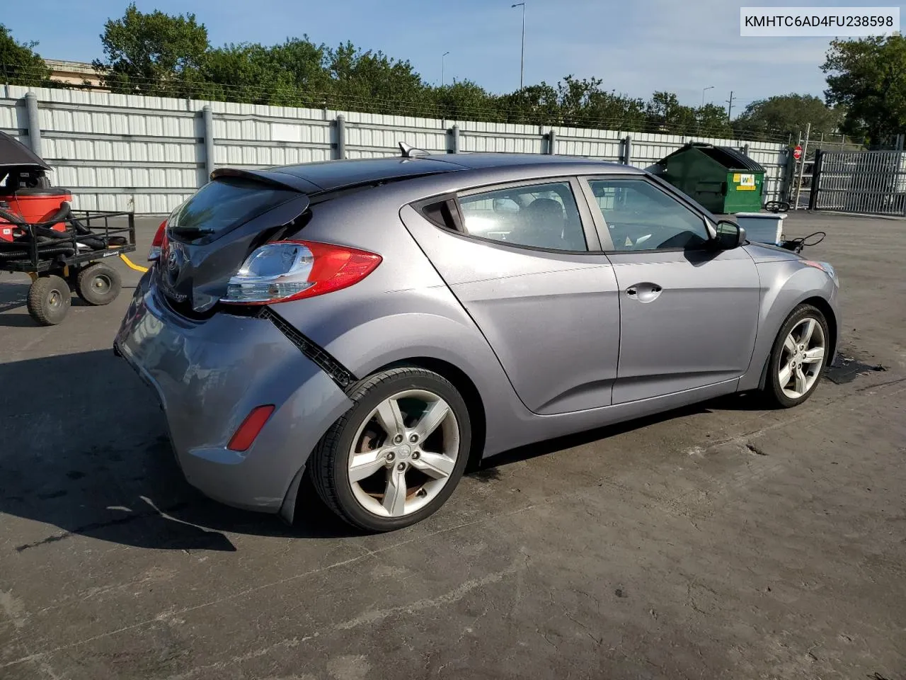 2015 Hyundai Veloster VIN: KMHTC6AD4FU238598 Lot: 81875334