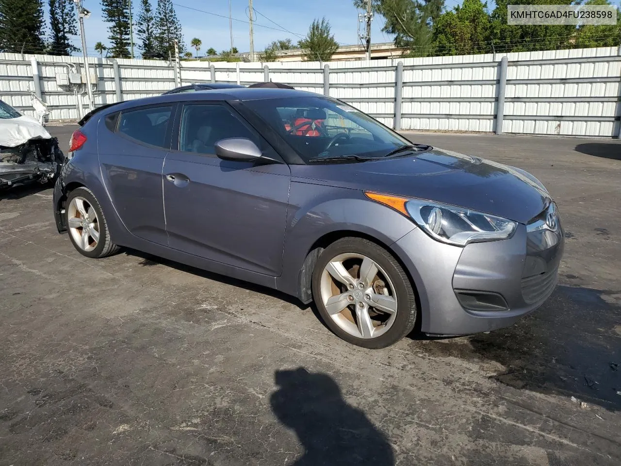 2015 Hyundai Veloster VIN: KMHTC6AD4FU238598 Lot: 81875334