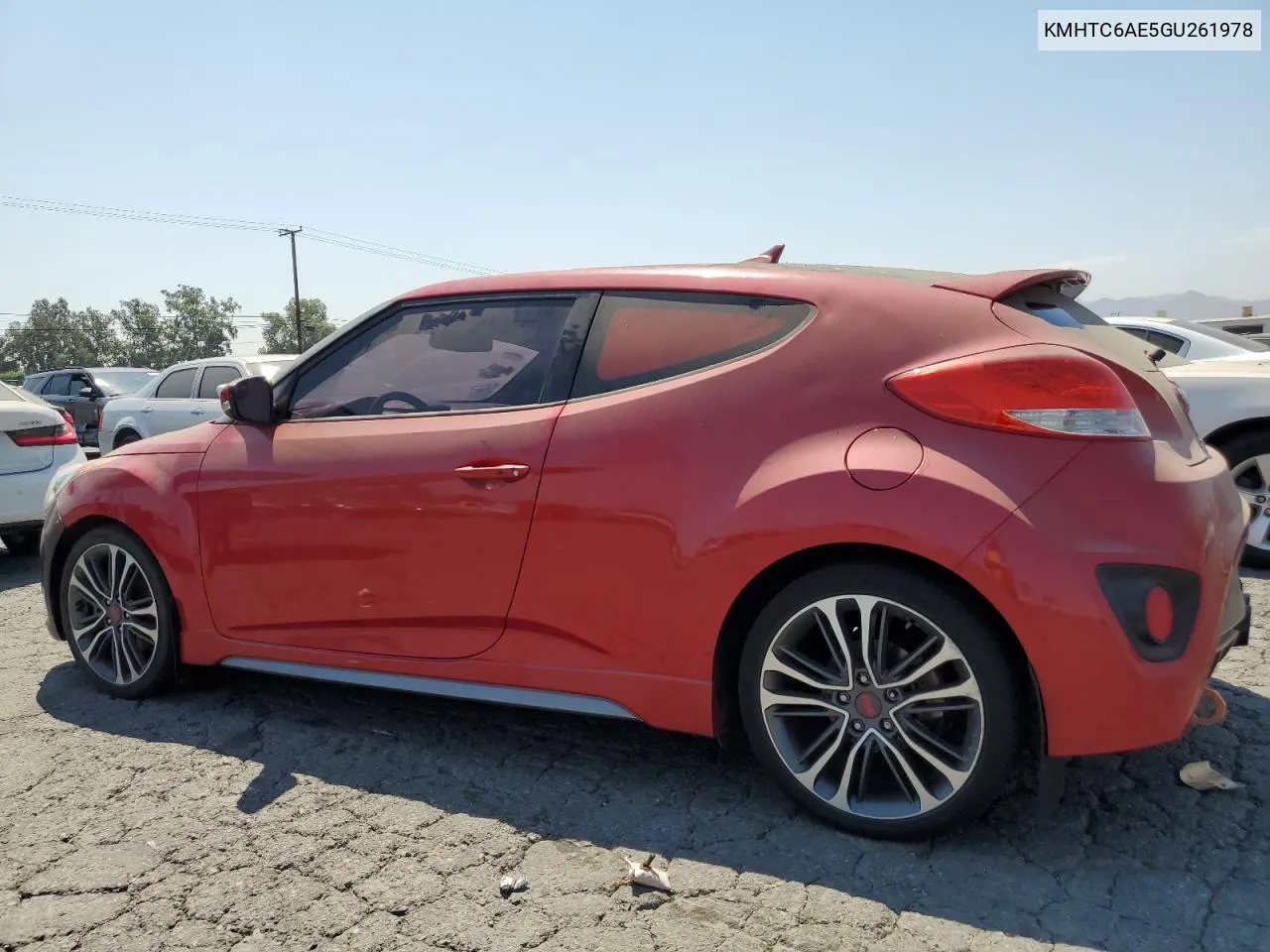 2016 Hyundai Veloster Turbo VIN: KMHTC6AE5GU261978 Lot: 62326004