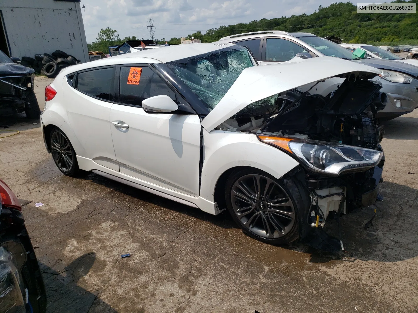 2016 Hyundai Veloster Turbo VIN: KMHTC6AE8GU268729 Lot: 64152474