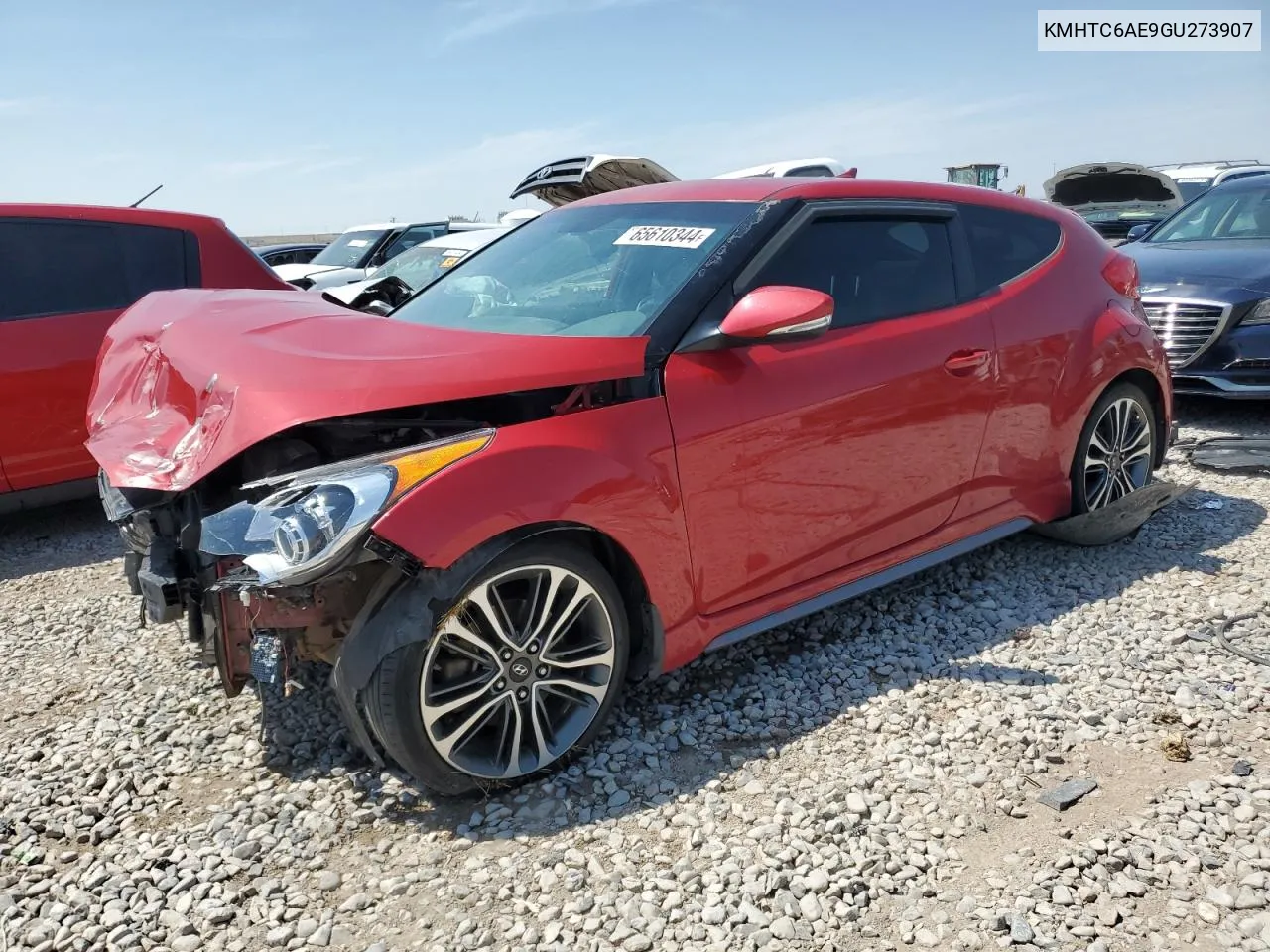 2016 Hyundai Veloster Turbo VIN: KMHTC6AE9GU273907 Lot: 65610344