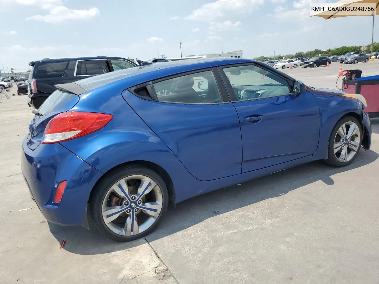 2016 Hyundai Veloster VIN: KMHTC6AD0GU248756 Lot: 66007124