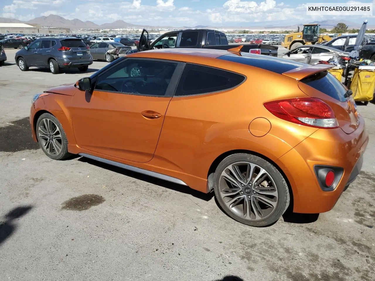 2016 Hyundai Veloster Turbo VIN: KMHTC6AE0GU291485 Lot: 68763354