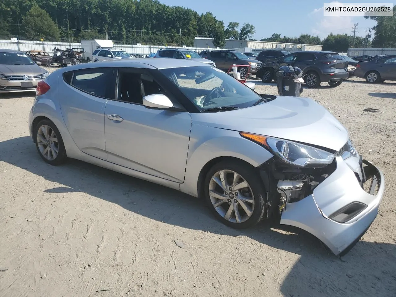 2016 Hyundai Veloster VIN: KMHTC6AD2GU262528 Lot: 68826894