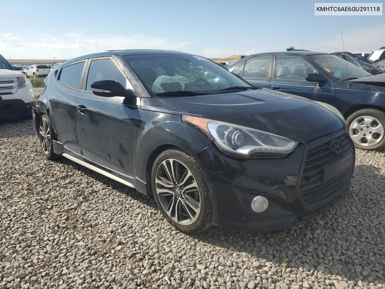 2016 Hyundai Veloster Turbo VIN: KMHTC6AE6GU291118 Lot: 70143484