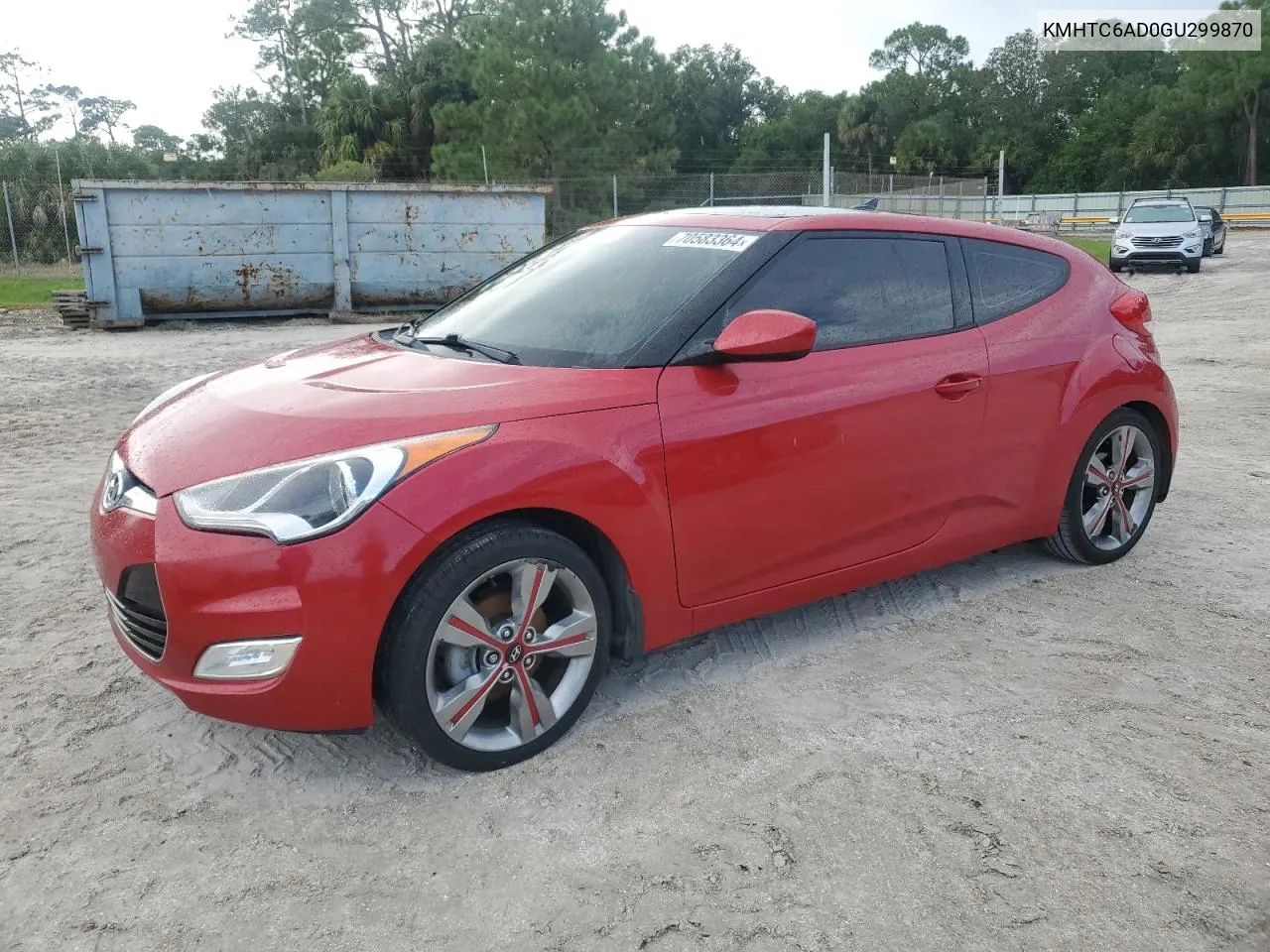 2016 Hyundai Veloster VIN: KMHTC6AD0GU299870 Lot: 70583364