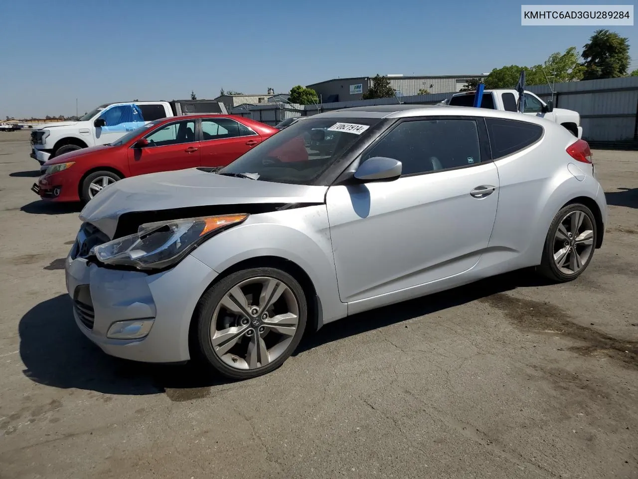 2016 Hyundai Veloster VIN: KMHTC6AD3GU289284 Lot: 70621914