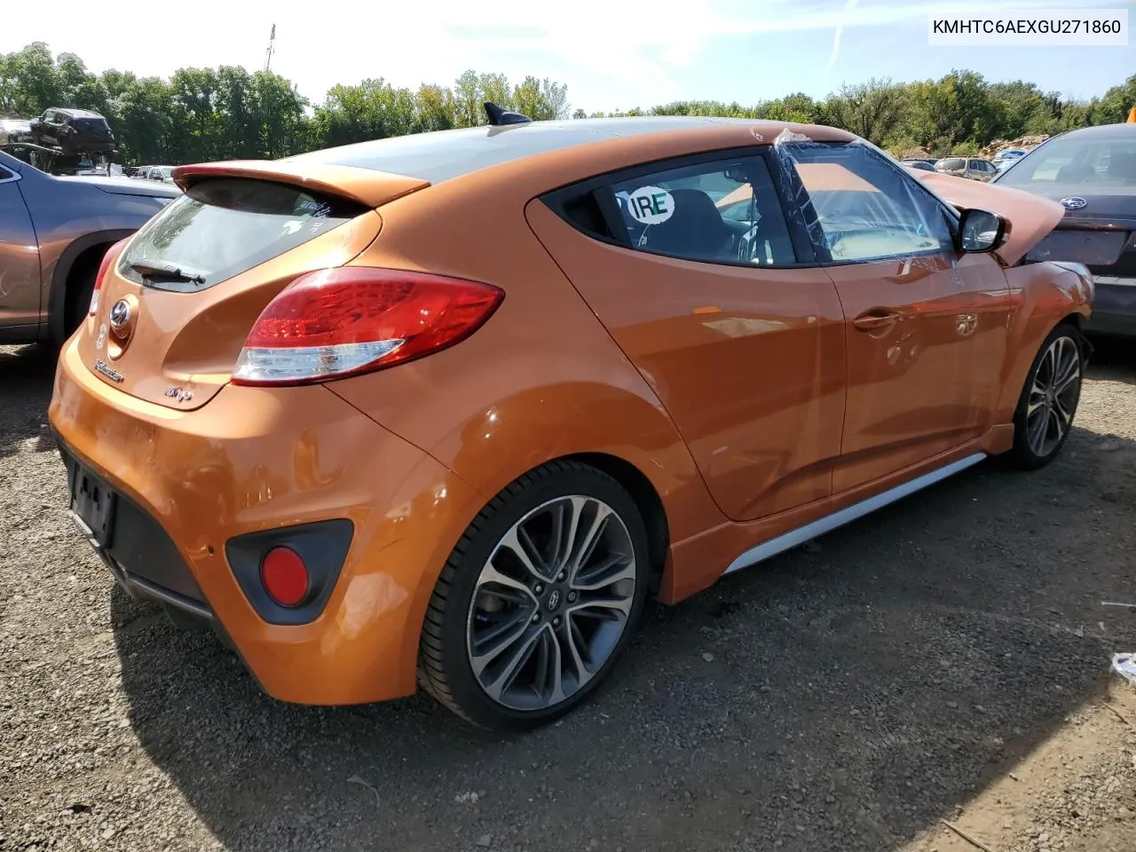 2016 Hyundai Veloster Turbo VIN: KMHTC6AEXGU271860 Lot: 71185674