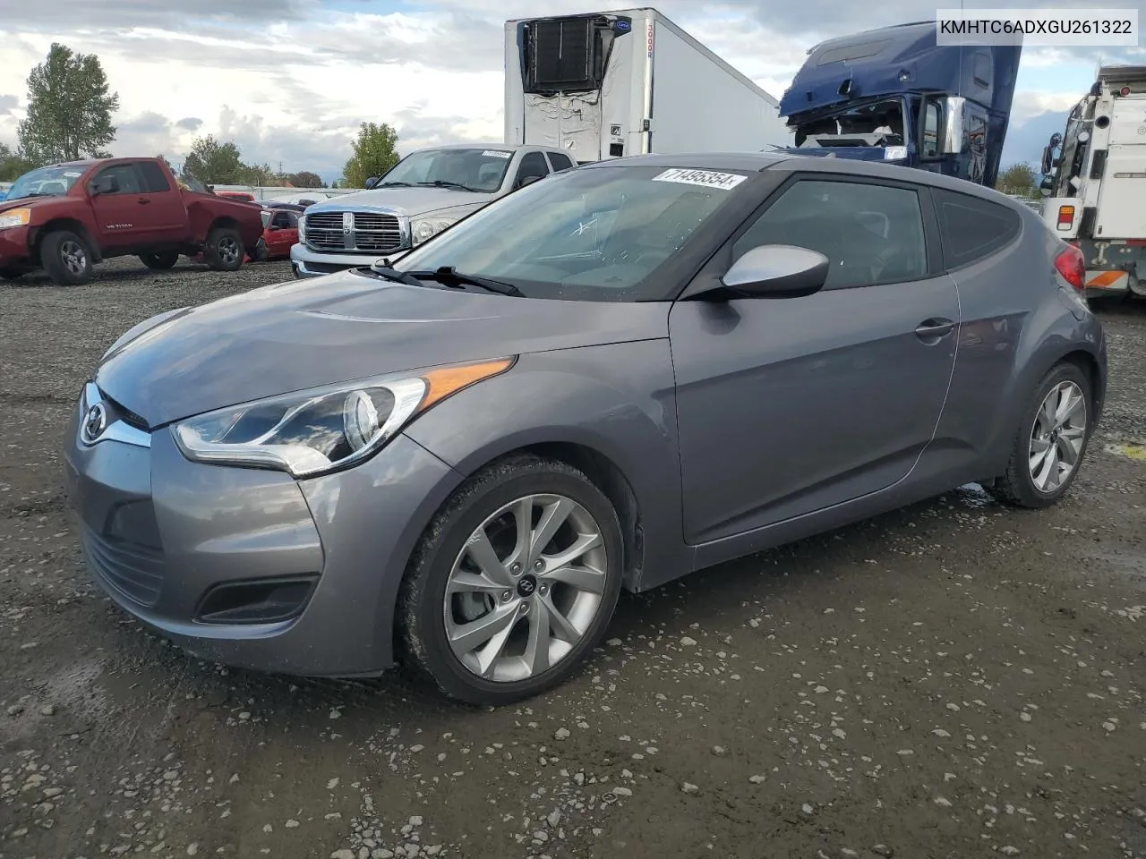 2016 Hyundai Veloster VIN: KMHTC6ADXGU261322 Lot: 71495354