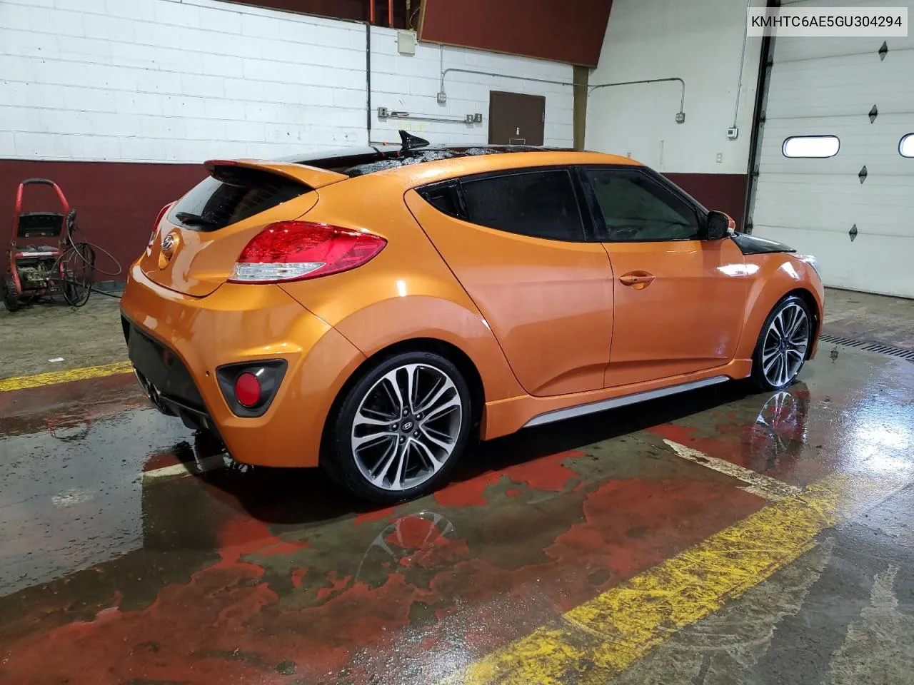 2016 Hyundai Veloster Turbo VIN: KMHTC6AE5GU304294 Lot: 71527004