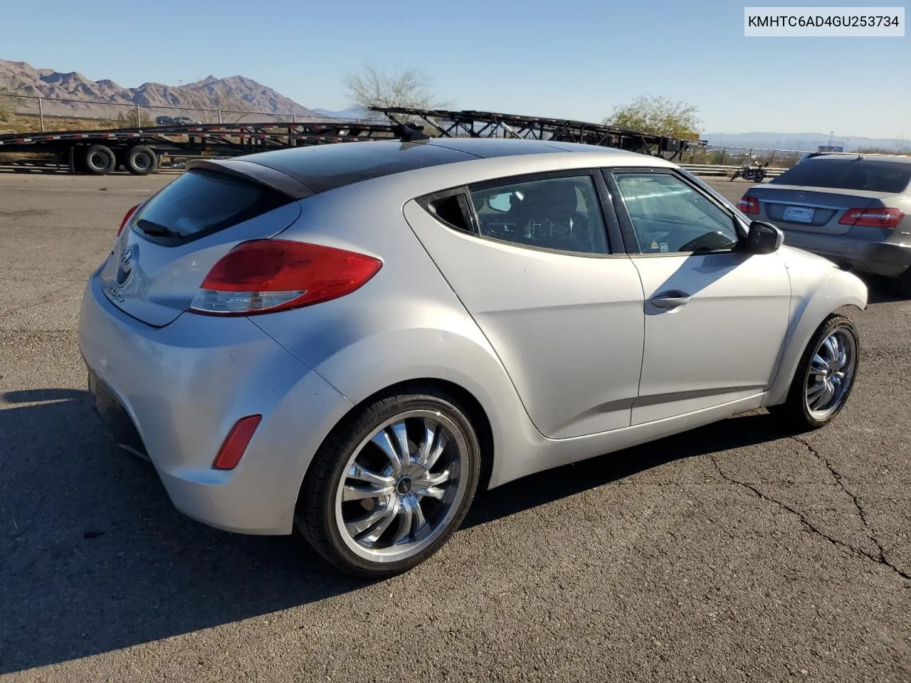 2016 Hyundai Veloster VIN: KMHTC6AD4GU253734 Lot: 71600314