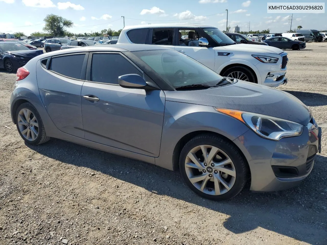 2016 Hyundai Veloster VIN: KMHTC6AD3GU296820 Lot: 72091974