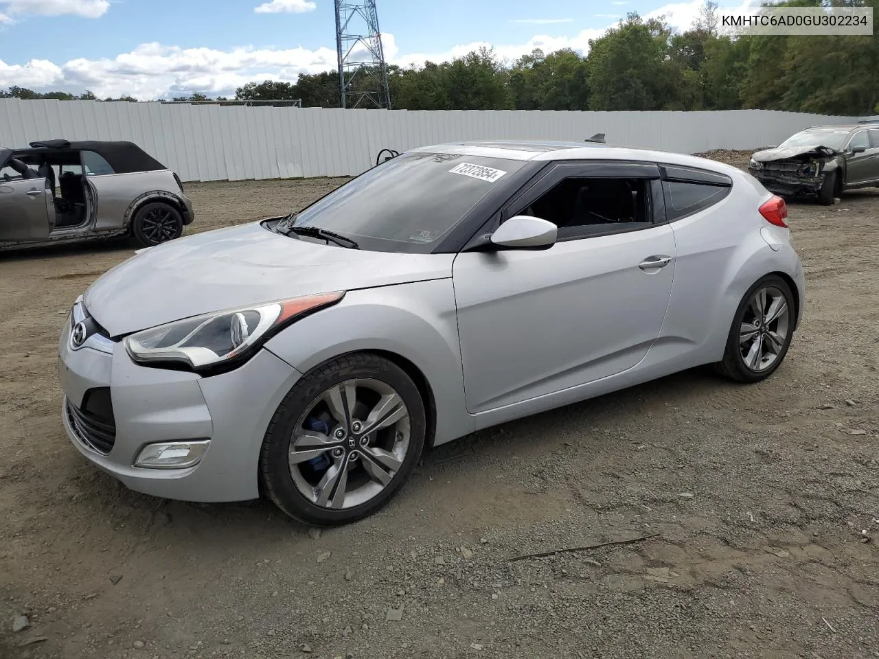 2016 Hyundai Veloster VIN: KMHTC6AD0GU302234 Lot: 72372854