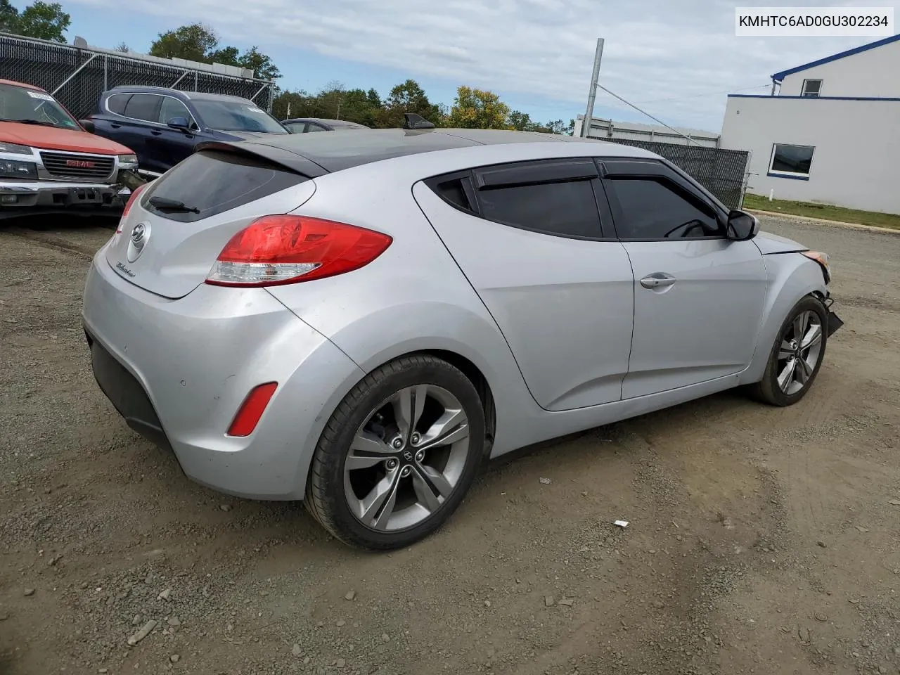 2016 Hyundai Veloster VIN: KMHTC6AD0GU302234 Lot: 72372854