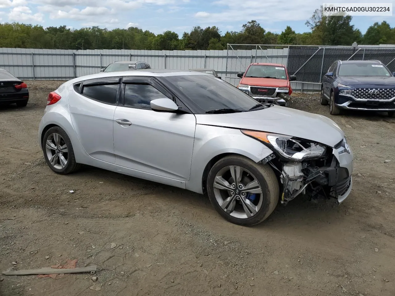 2016 Hyundai Veloster VIN: KMHTC6AD0GU302234 Lot: 72372854