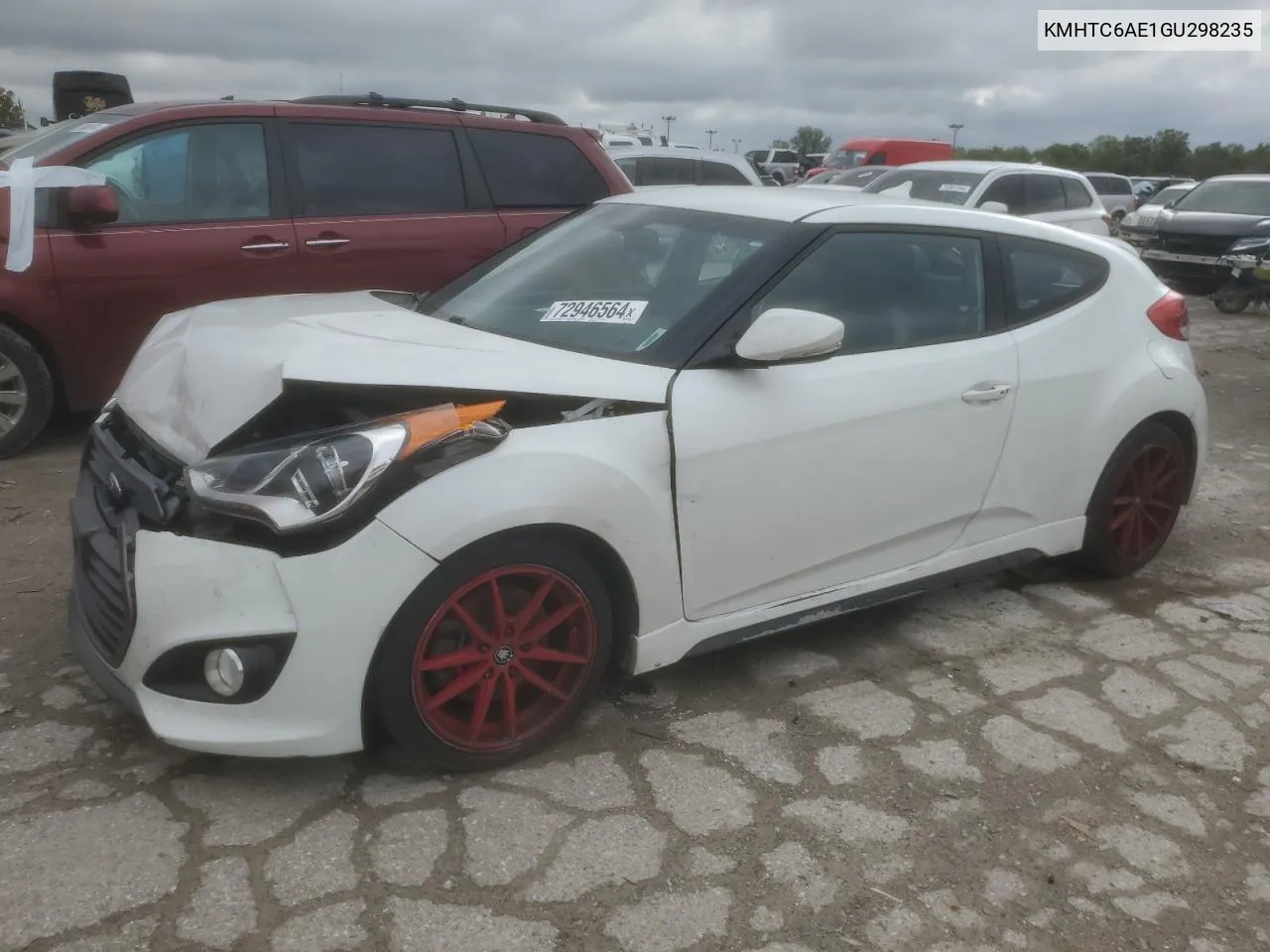 2016 Hyundai Veloster Turbo VIN: KMHTC6AE1GU298235 Lot: 72946564