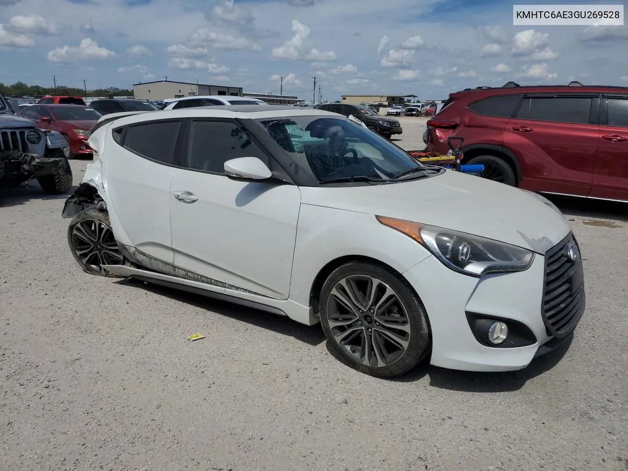 2016 Hyundai Veloster Turbo VIN: KMHTC6AE3GU269528 Lot: 73026664