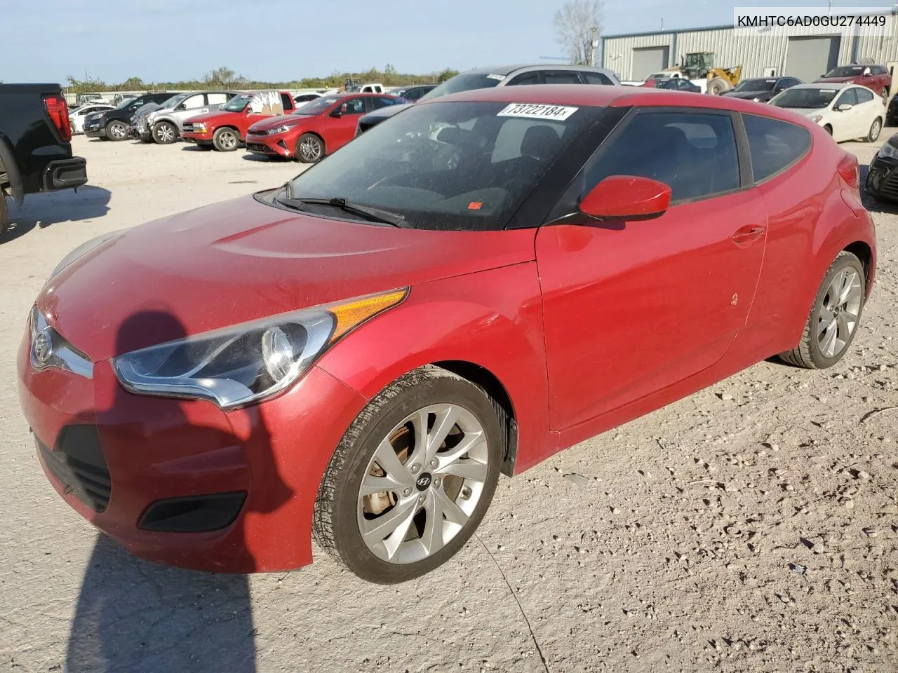 2016 Hyundai Veloster VIN: KMHTC6AD0GU274449 Lot: 73722184