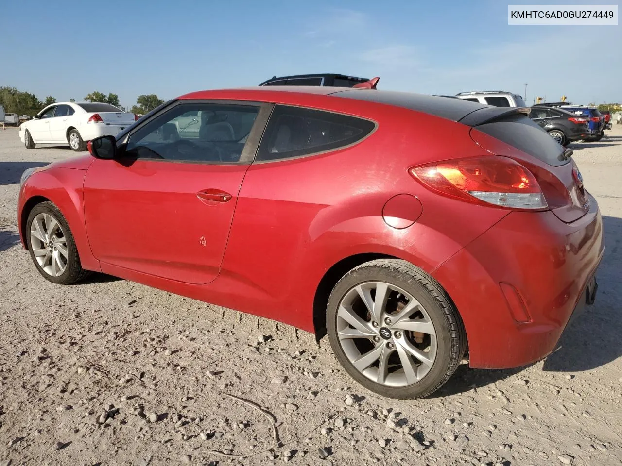 2016 Hyundai Veloster VIN: KMHTC6AD0GU274449 Lot: 73722184