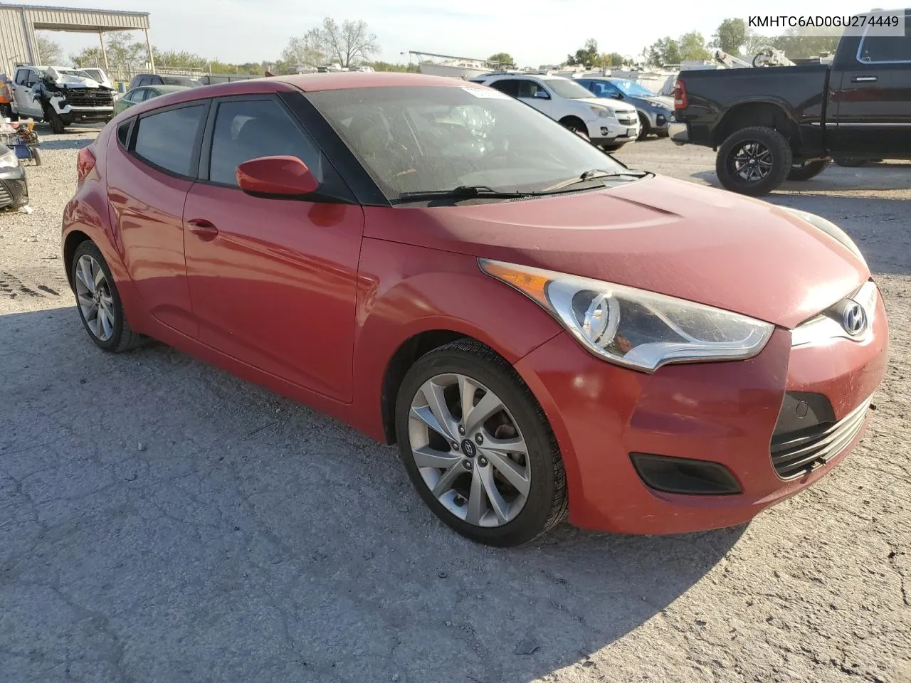 2016 Hyundai Veloster VIN: KMHTC6AD0GU274449 Lot: 73722184