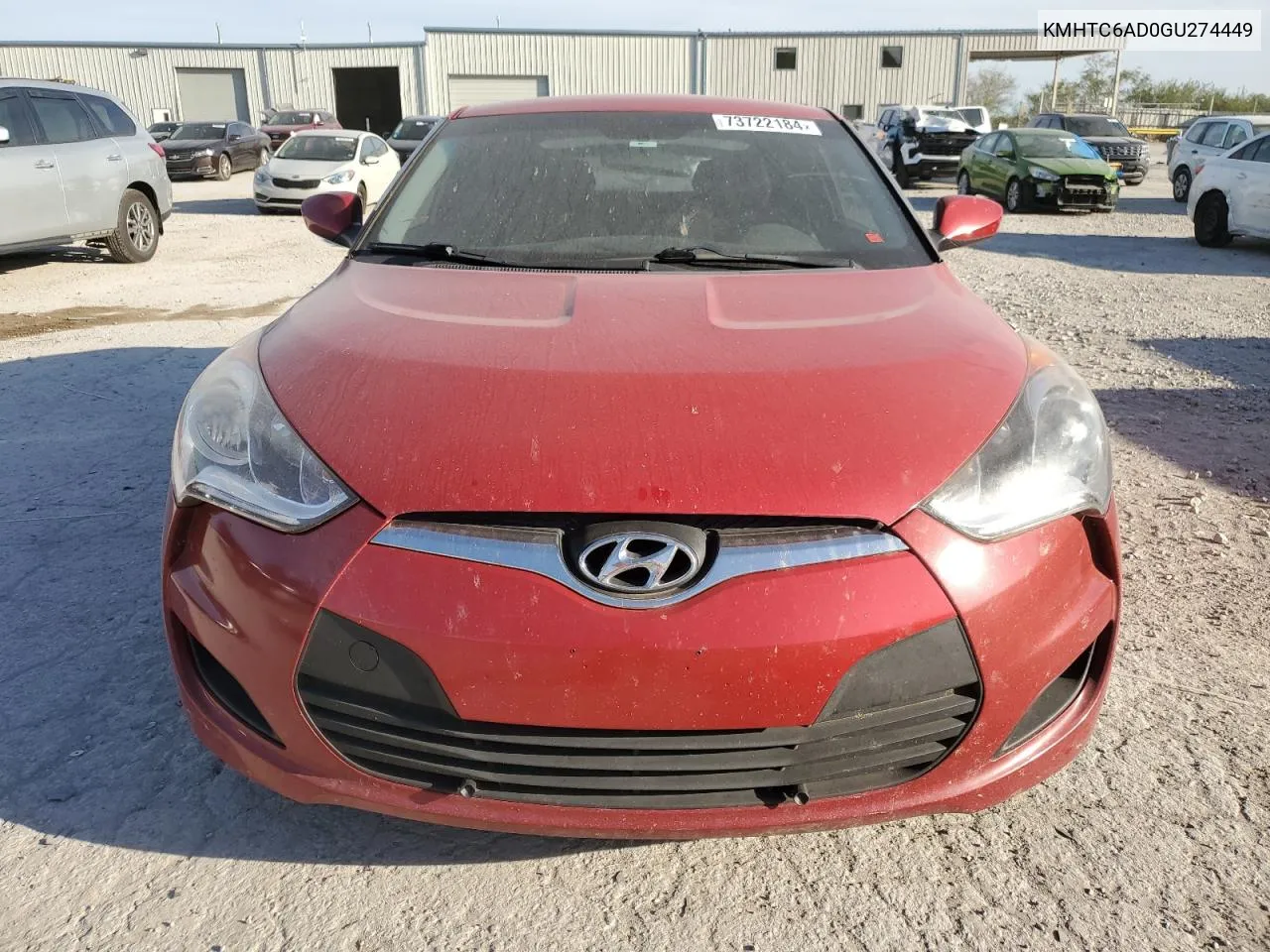 2016 Hyundai Veloster VIN: KMHTC6AD0GU274449 Lot: 73722184