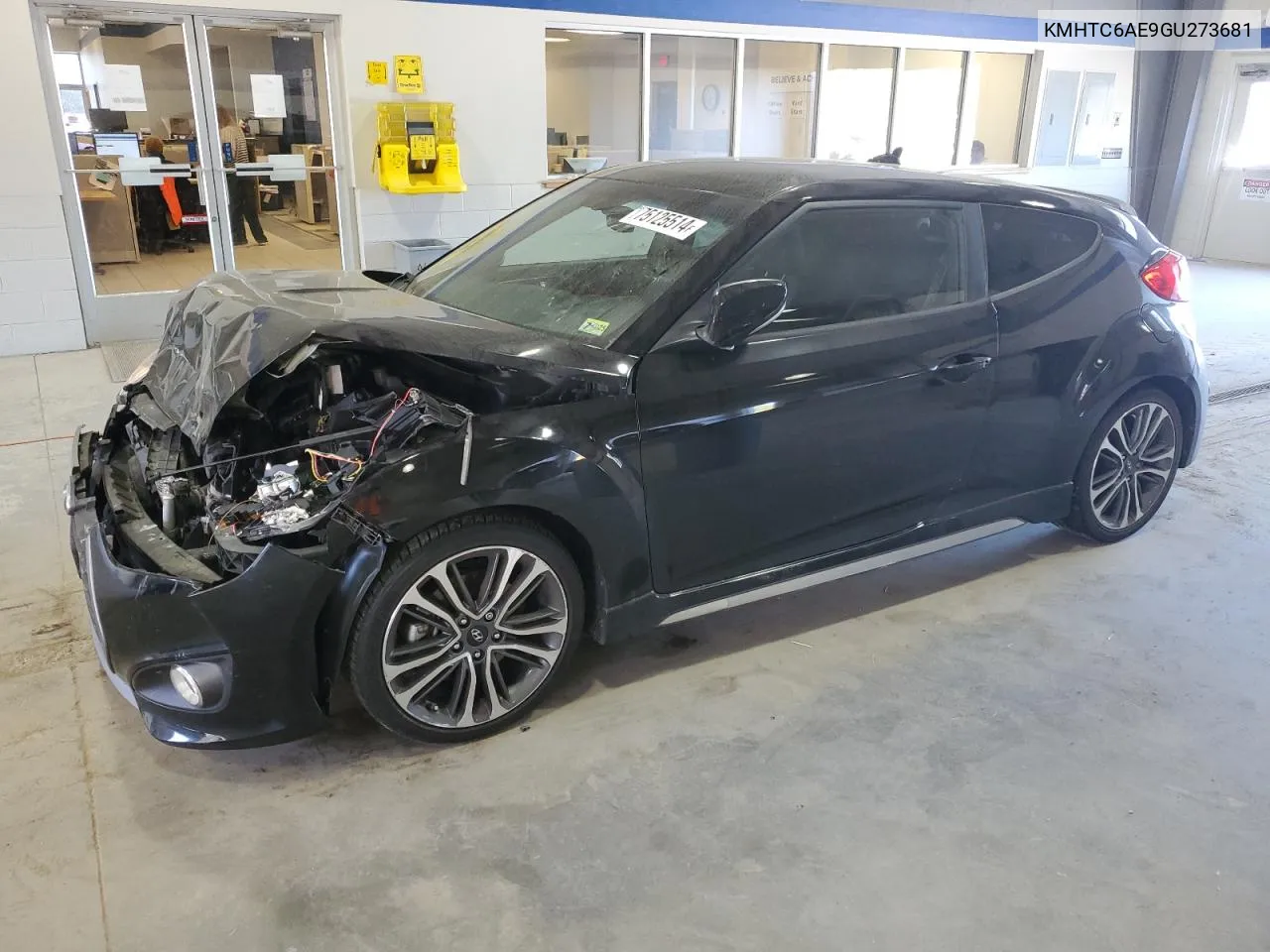 2016 Hyundai Veloster Turbo VIN: KMHTC6AE9GU273681 Lot: 75125514