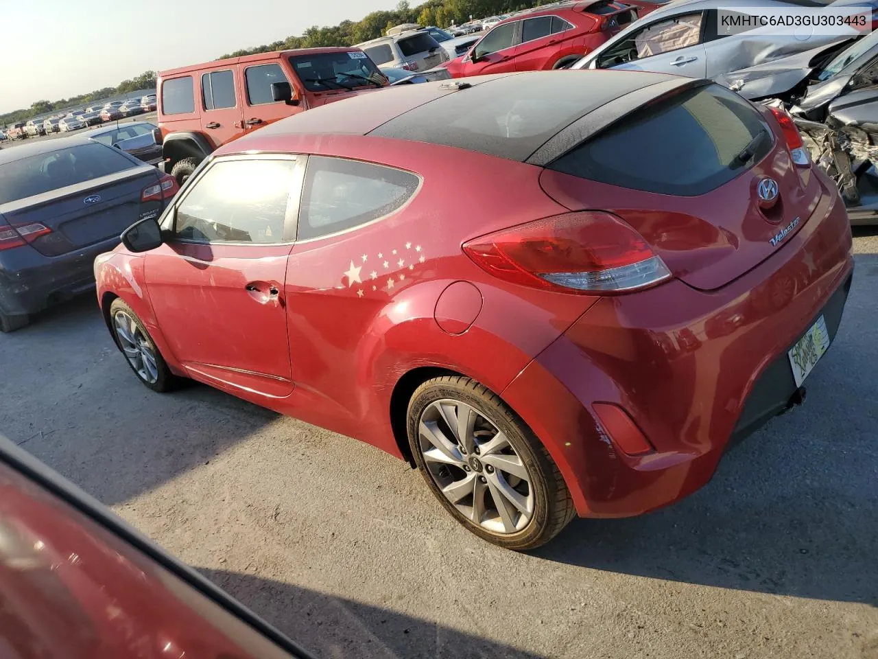 2016 Hyundai Veloster VIN: KMHTC6AD3GU303443 Lot: 75228464