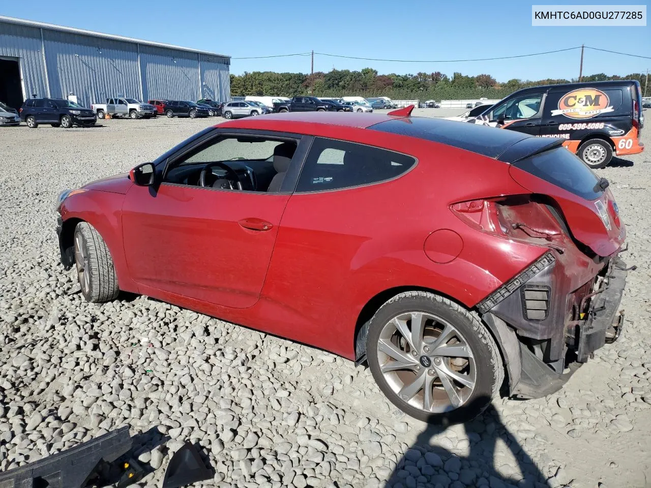 2016 Hyundai Veloster VIN: KMHTC6AD0GU277285 Lot: 75283274