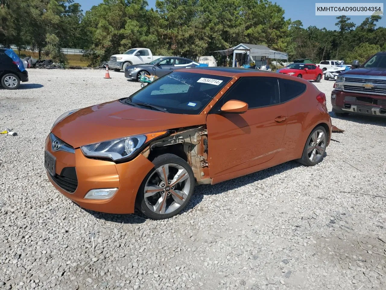 2016 Hyundai Veloster VIN: KMHTC6AD9GU304354 Lot: 75347214