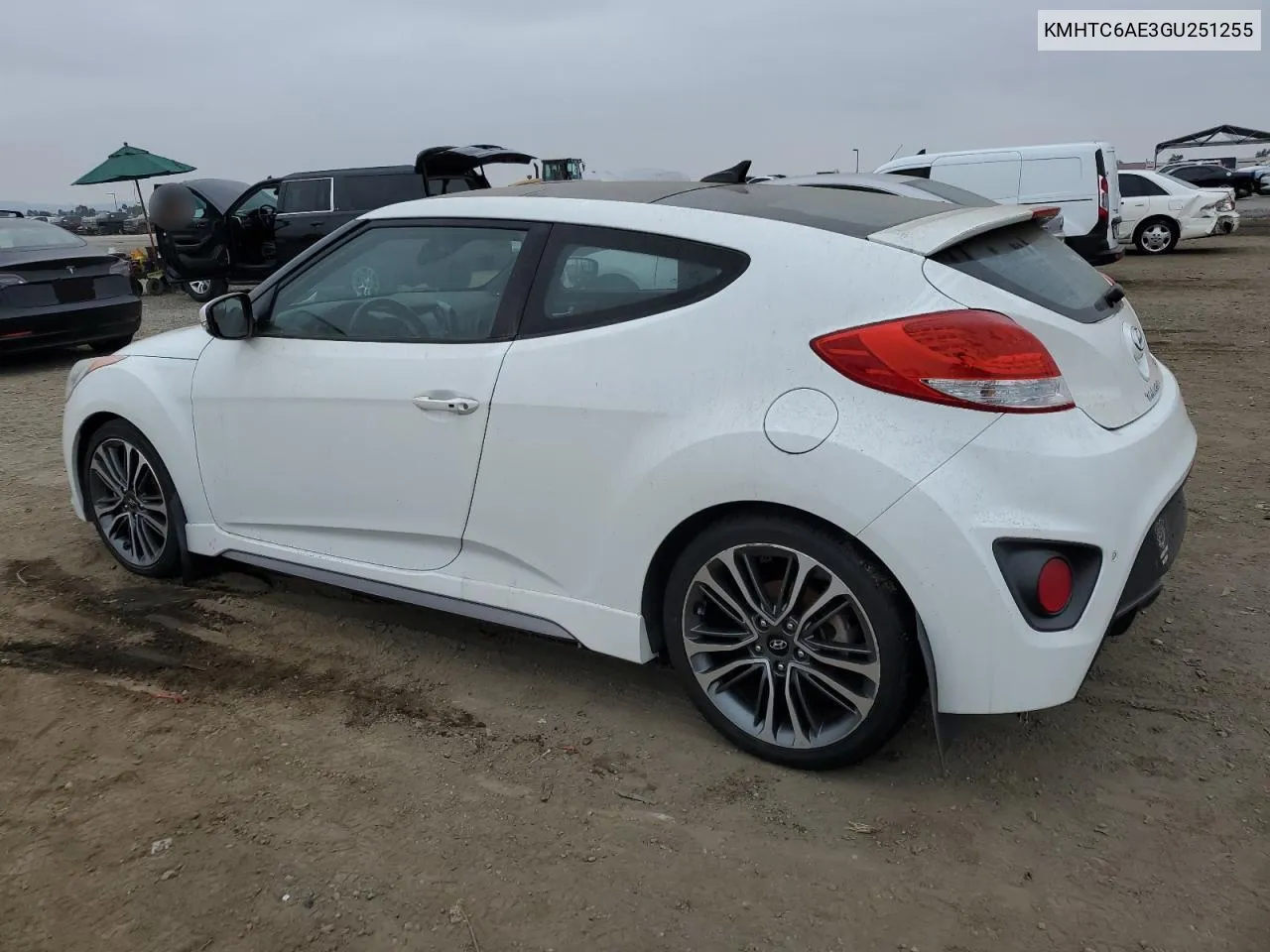 2016 Hyundai Veloster Turbo VIN: KMHTC6AE3GU251255 Lot: 76066364