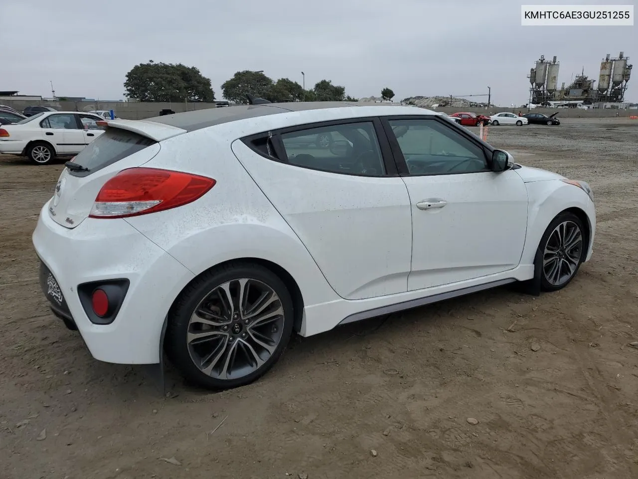 2016 Hyundai Veloster Turbo VIN: KMHTC6AE3GU251255 Lot: 76066364