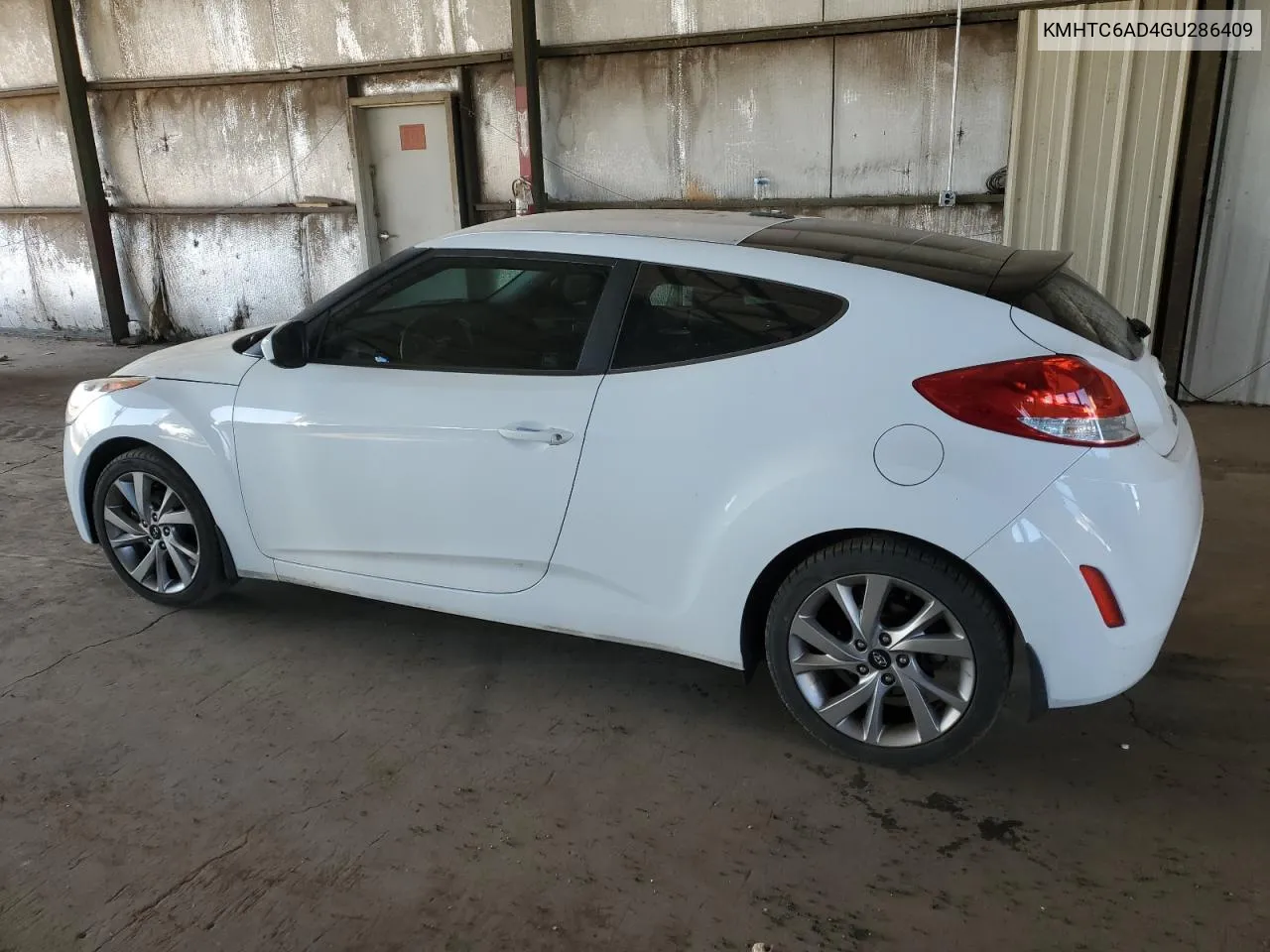 2016 Hyundai Veloster VIN: KMHTC6AD4GU286409 Lot: 76399434