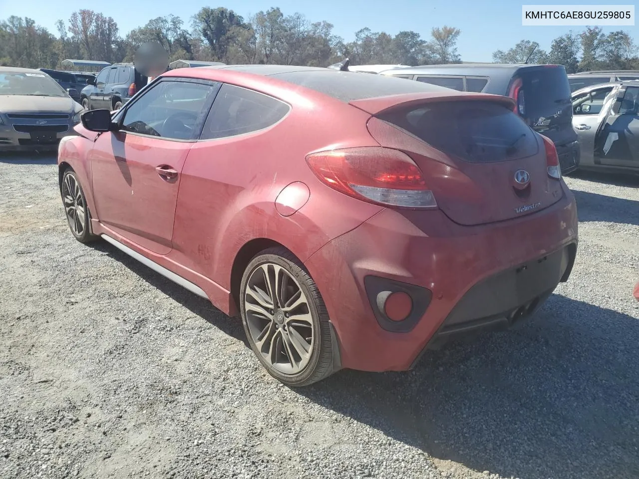 2016 Hyundai Veloster Turbo VIN: KMHTC6AE8GU259805 Lot: 77276644