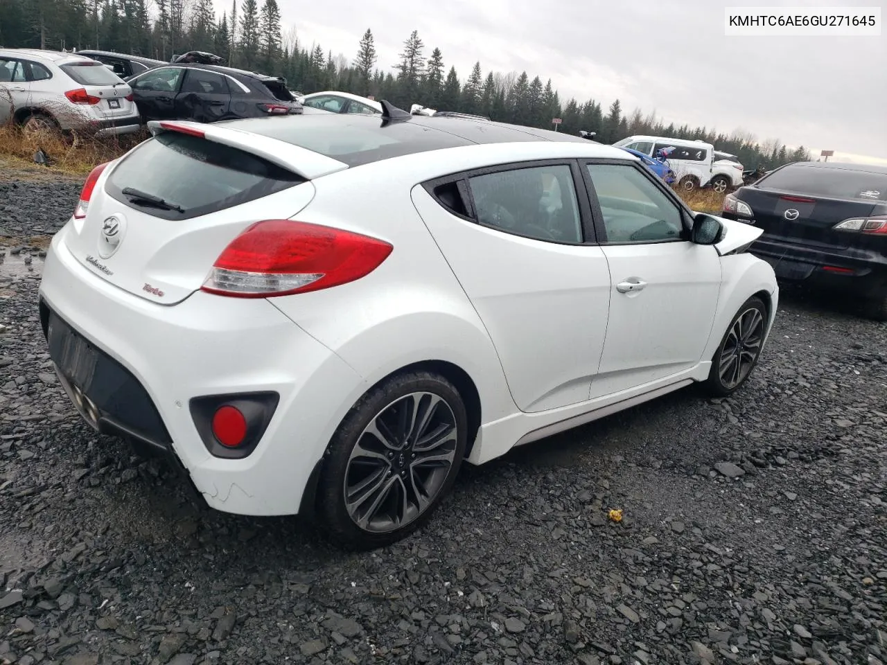 2016 Hyundai Veloster Turbo VIN: KMHTC6AE6GU271645 Lot: 77475734