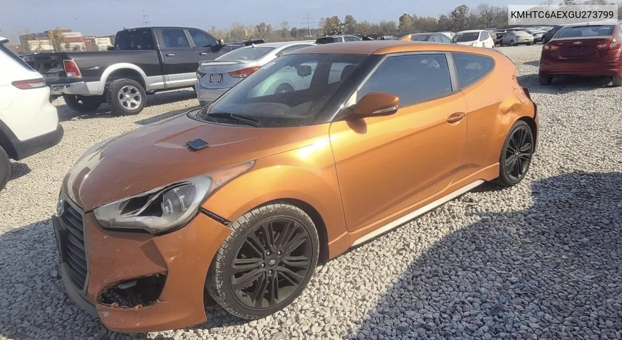 2016 Hyundai Veloster Turbo VIN: KMHTC6AEXGU273799 Lot: 78075474