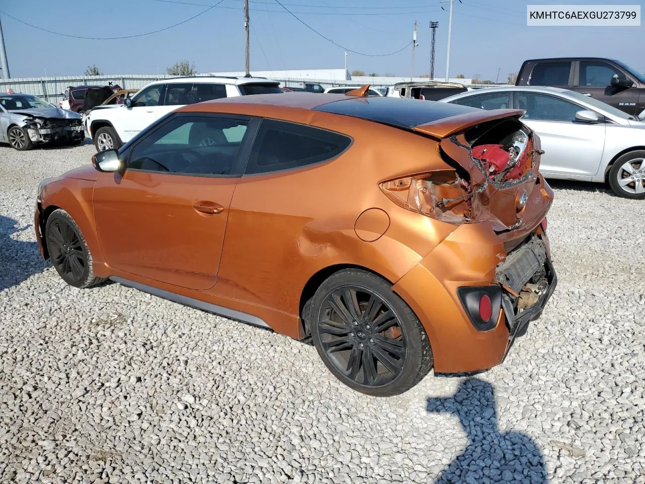 2016 Hyundai Veloster Turbo VIN: KMHTC6AEXGU273799 Lot: 78075474