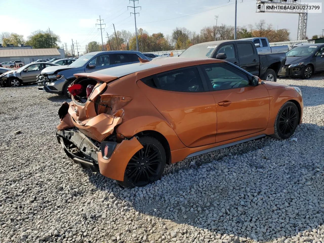 2016 Hyundai Veloster Turbo VIN: KMHTC6AEXGU273799 Lot: 78075474