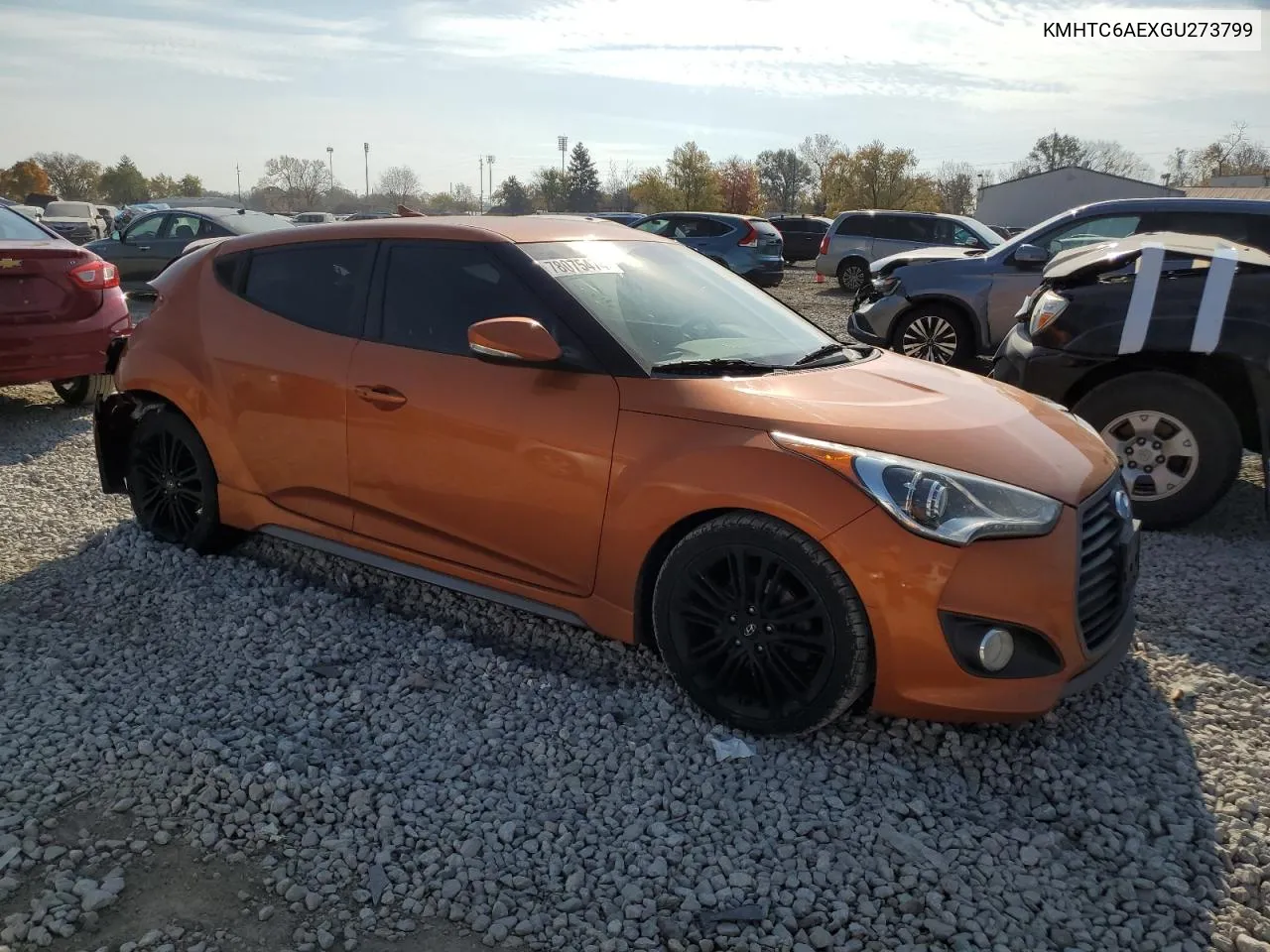 2016 Hyundai Veloster Turbo VIN: KMHTC6AEXGU273799 Lot: 78075474