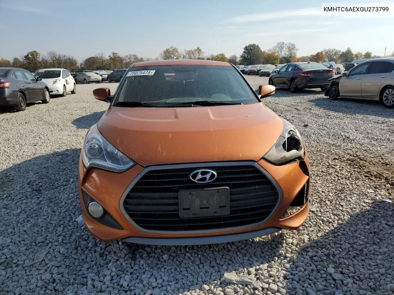 2016 Hyundai Veloster Turbo VIN: KMHTC6AEXGU273799 Lot: 78075474