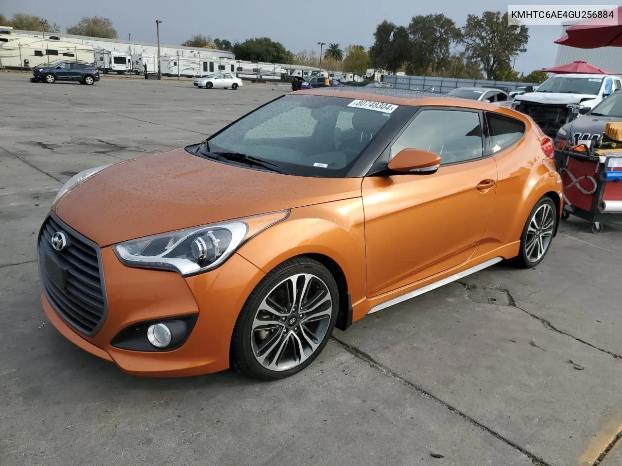 2016 Hyundai Veloster Turbo VIN: KMHTC6AE4GU256884 Lot: 80748304