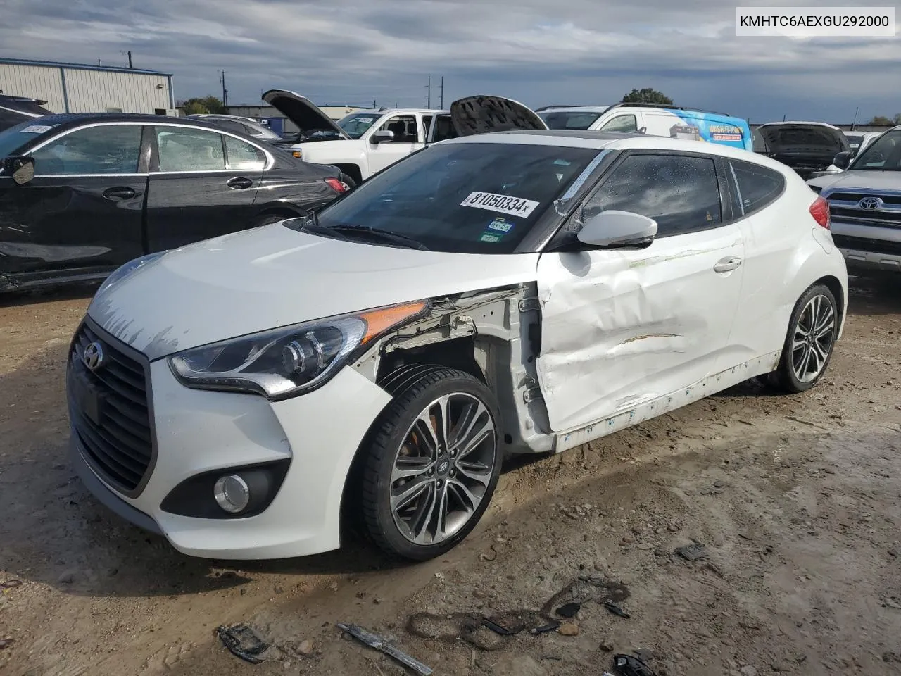 2016 Hyundai Veloster Turbo VIN: KMHTC6AEXGU292000 Lot: 81050334